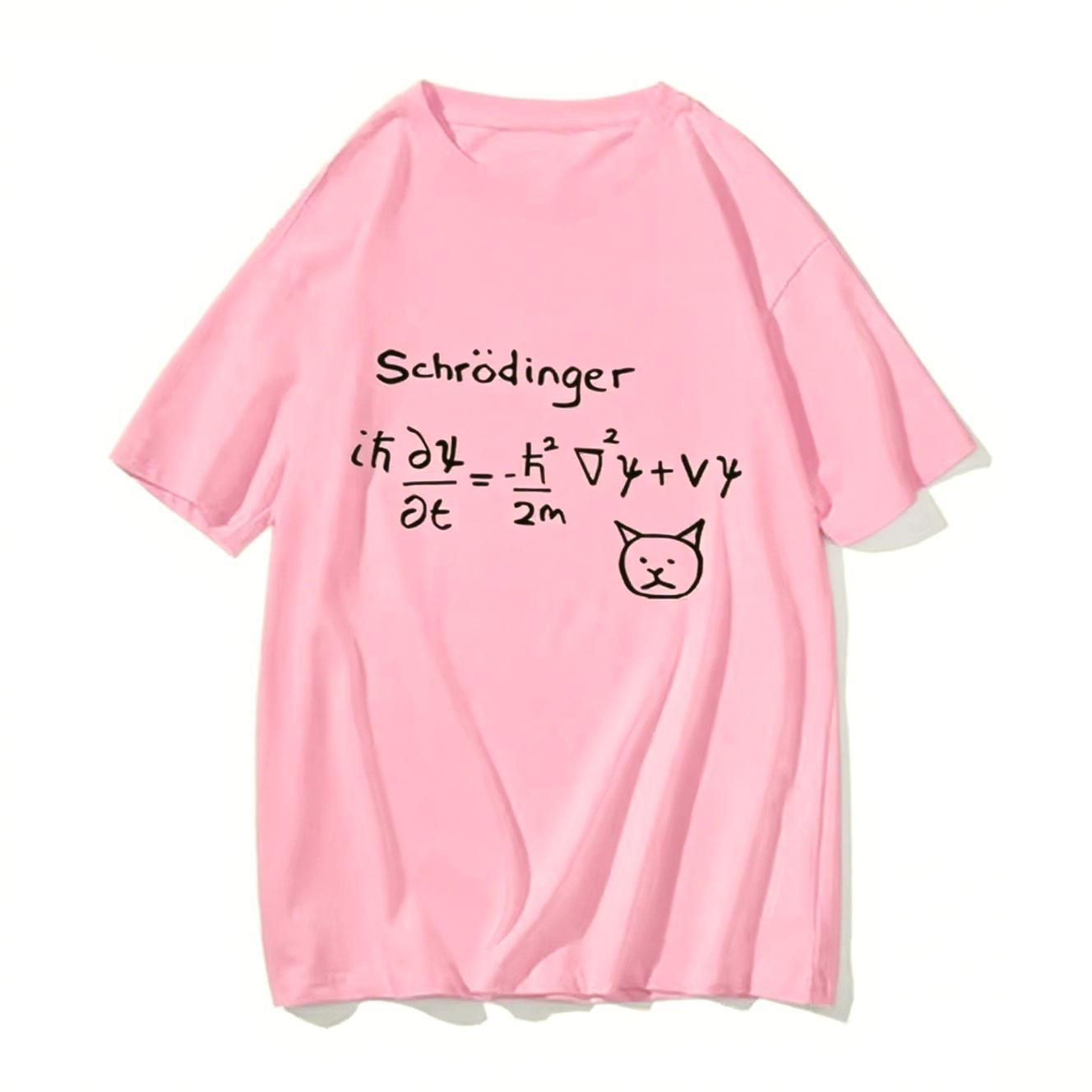 

Fun Schrodinger Cat Quantum Mechanics T-shirt Fashion Comic Comic Man Formula Handsome T-shirt Men s Women T-shirt Funny Clothes 4XL
