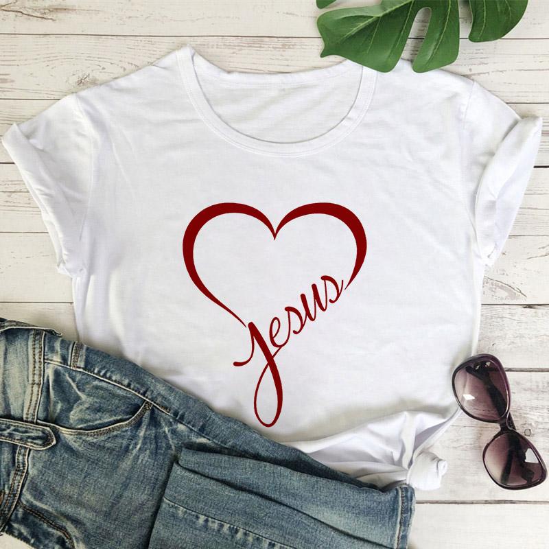 

Heart Jump Print Tshirts Ladies Clothes T-Shirt 2025 Women Floral Fashion XXXL білий