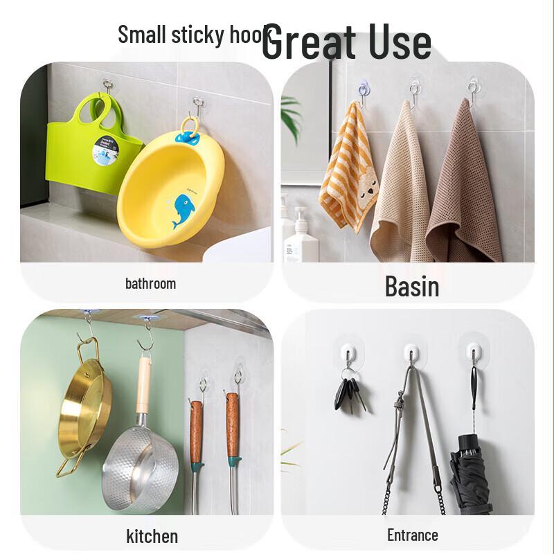 CHAHUA Strong Adhesive Bathroom Hooks, 3-Pack