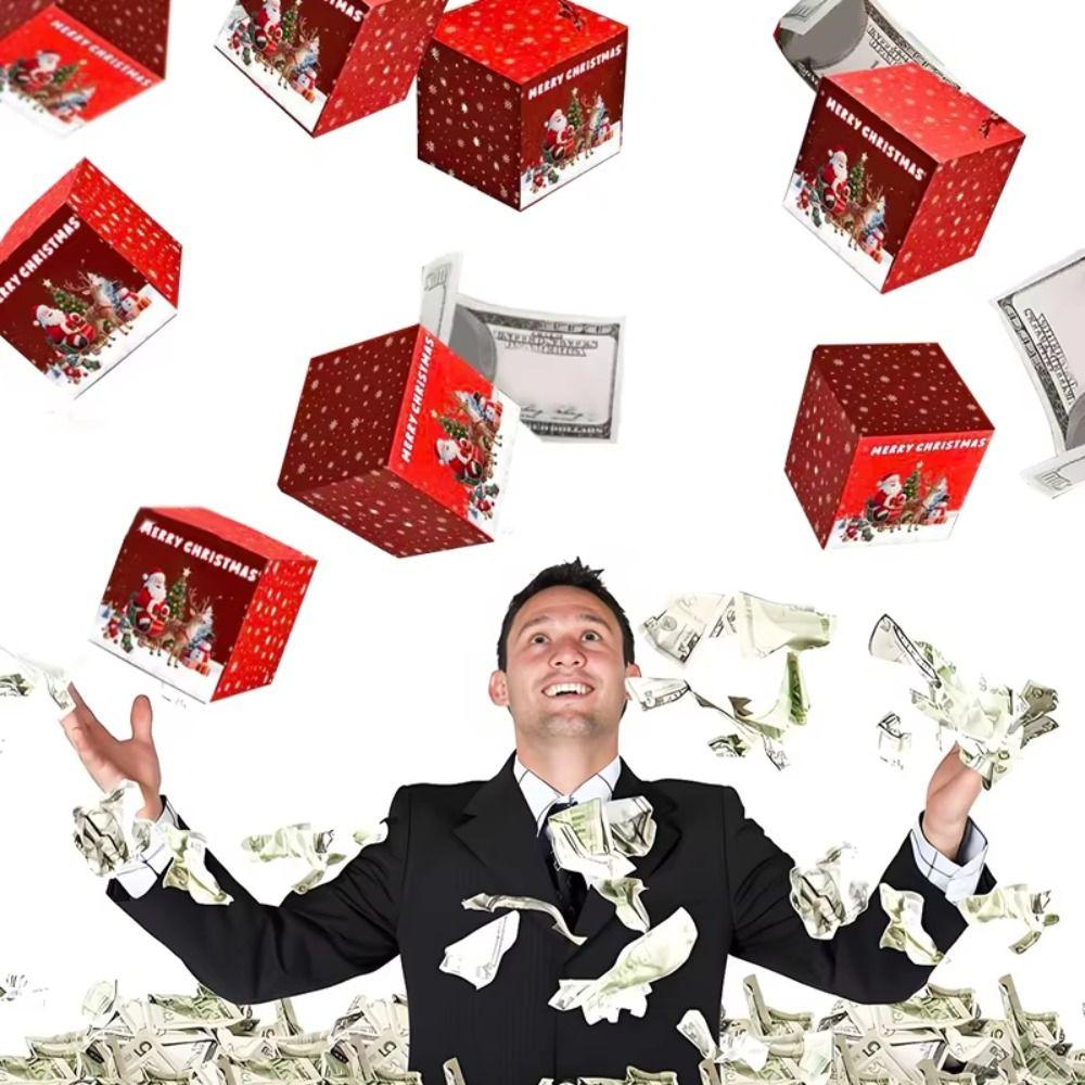 Funny Folding Christmas Surprise Gift Box DIY Assembly Pop-Up Pop-Up Surprise Box Bouncing Money Pulling Boxes Christmas Gifts