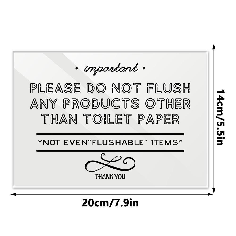 

Acrylic Bathroom Flushing Reminder Sign with Adhesive Hanger, Model TYU685-690 KT board packaging