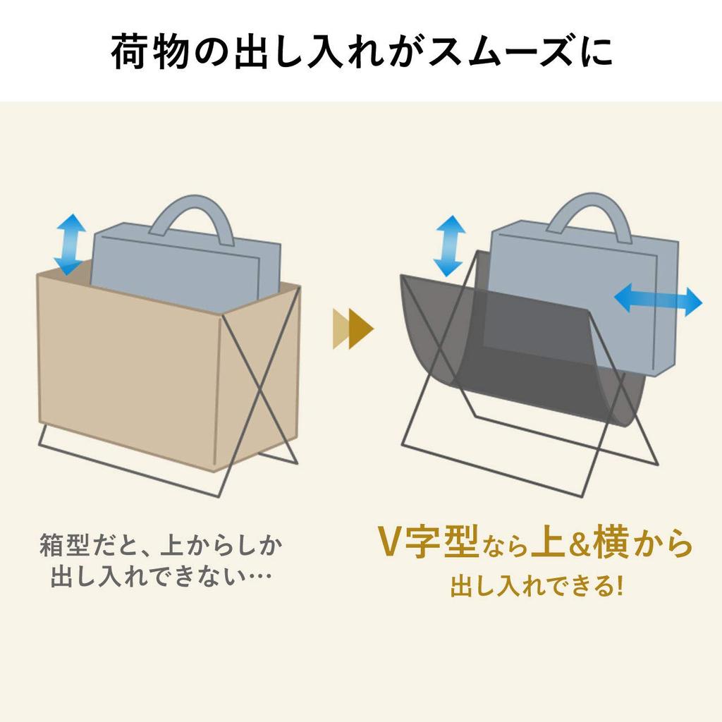 Sanwa Direct Folding Bag Stand, 5kg Weight Capacity, Mesh, Black, 200-CB020BK