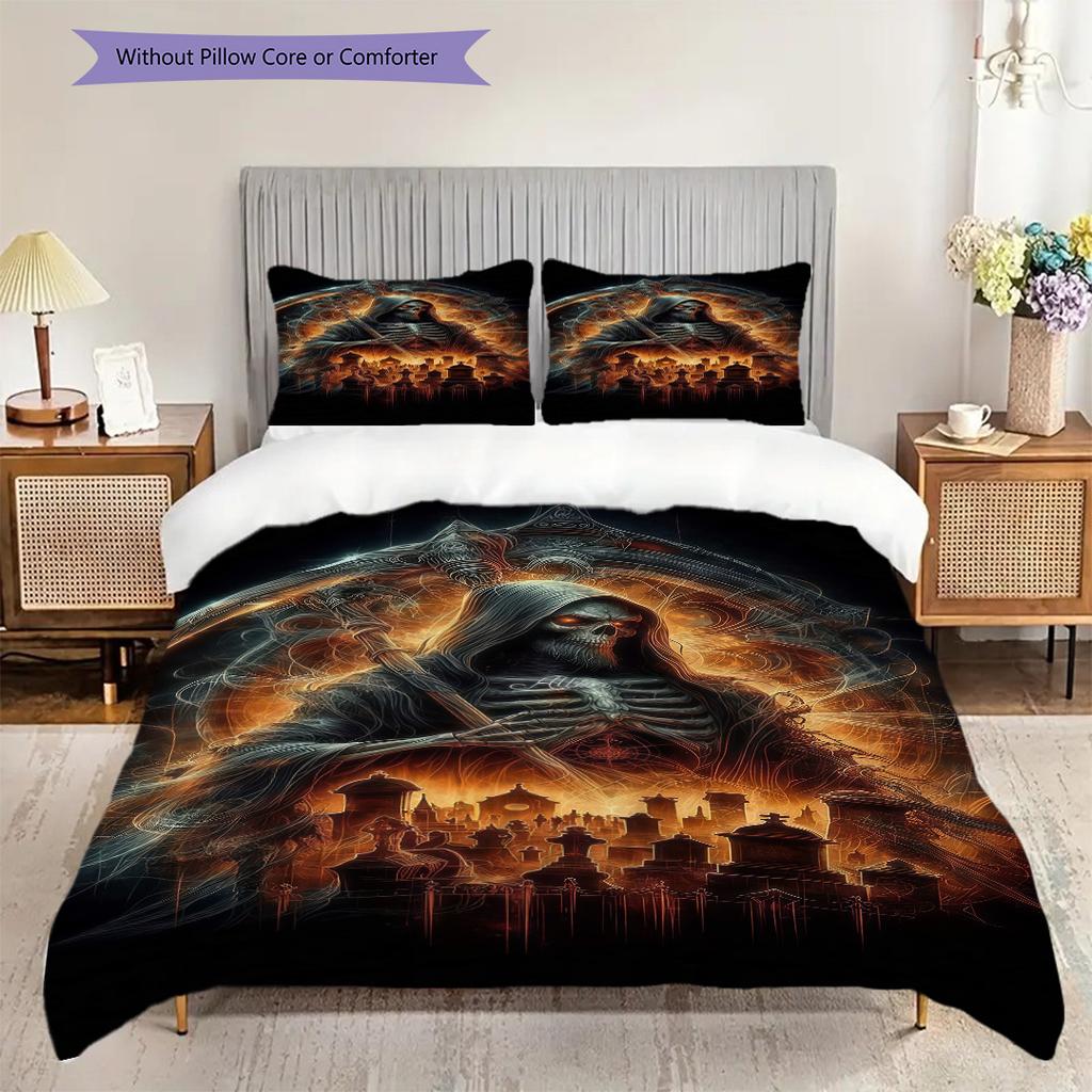 Dark Fantasy Warrior Set Threepiece Set 1 Duvet Cover 2 Pillowcase Without Core Bedding Set Christmas Birthday Gift
