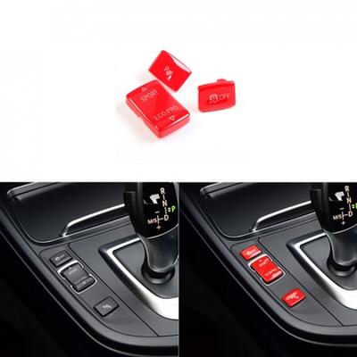 Luxury 3x Red Car Center Gear Shift Parking Off Button Trim For BMW 3 F30 13-18