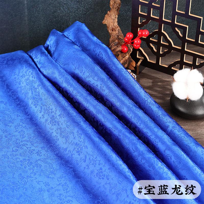 Double Sided Jacquard Fabric Bamboo Dragon Pattern By The Meter for Clothes Cheongsam Hanfu Sewing Cloth Fine Soft Gold White