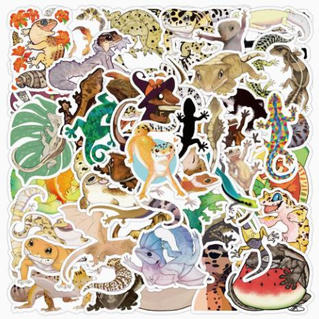 50 Sheets Non-Repeating Crawling Animals and Stickers, Assorted Doodle Decals