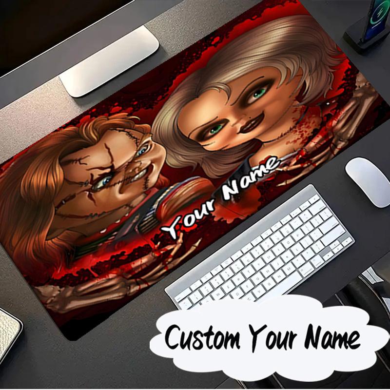 Custom Name Mouse pad Love And Horror Doll Pattern Mouse pad, Gaming Mouse Pad, keyboard pad, Desk Decor for computer notebook Fan Birthday Gift
