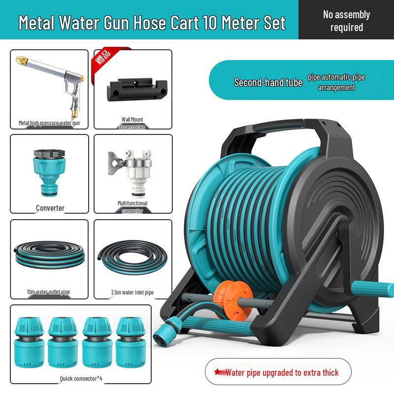 High-Pressure Water Hose with Automatic Storage Reel for Gardening and Car Washing