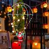 Christmas Santa Parachute Hanging Light Waterproof Roof Decoration Lights Holiday Party Lighting String Decorative Lamp