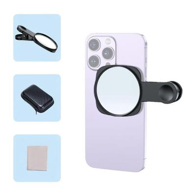 Smartphone Camera Mirror Reflection Clip Kit Portable Mobile Phone Camera Mirror Clip With Storage Bag Phone Rear Selfie Mirror