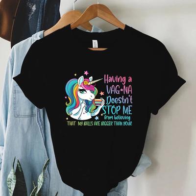 T-shirt z tęczowym jednorożcem, śmieszne kreskówkowe topy, letnia damska odzież uliczna Y2K, estetyczne t-shirty grunge Harajuku, t-shirt damski