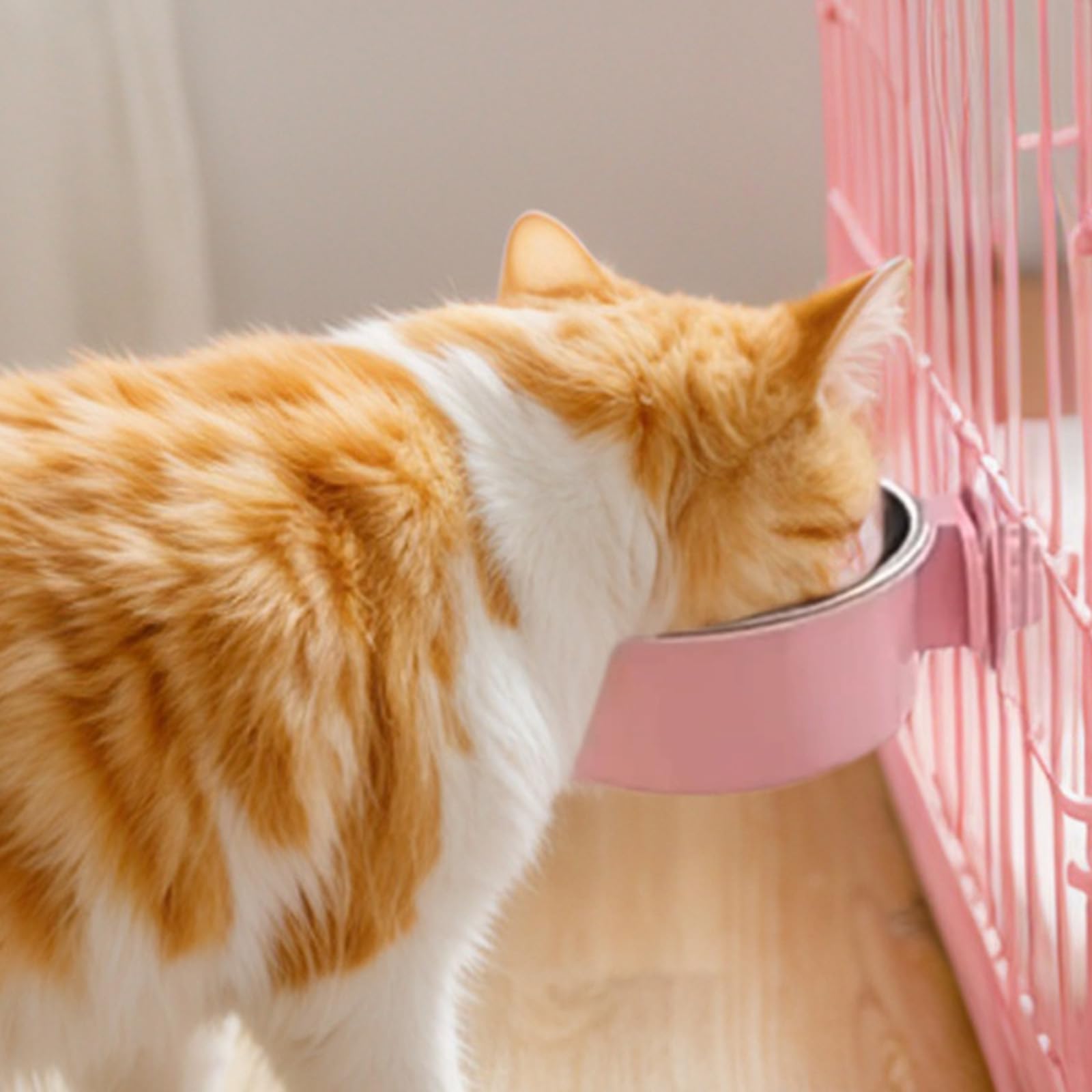 

Подвесная миска из нержавеющей стали для домашних животных с регулируемым держателем для собак и кошек. Надежная настенная миска для еды и воды. S розовый
