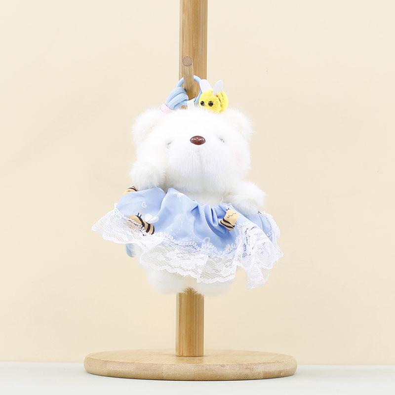 Cute Rose Bear Plush Keychain With Pp Cotton Filling For Girls Bags And Decor