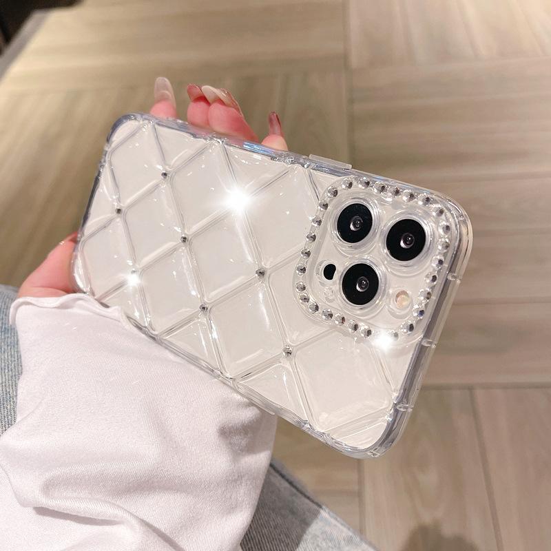 Diamond Clear Transparent Shockproof TPU Phone Case for iPhone 17 16 Pro Max 15 13 14 11 Luxury Rhinestone Protective Cover Plus