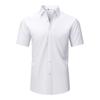 Men's Short Sleeve Button Down Shirt Slim Fit White Formal Fashion Casual Shirt