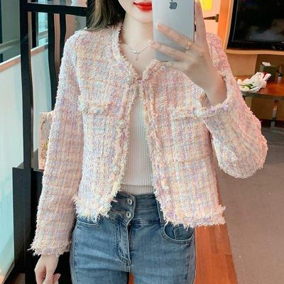 2025 High-End French-Korean Style Loose Fit Jacket: Versatile, Trendy, Long Sleeve, Short Length Top.