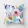 Tropical Cactus Summer Plants Pattern Double-sided Printed Pillow Cover Short Plush Suitable Living Sofas Throw Cushion Cover