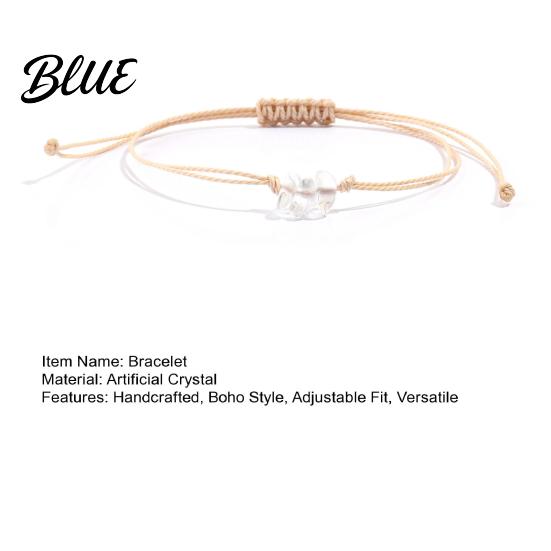 Artificial Crystal Decoration Braided Bracelet Handcrafted Adjustable String Rope Personalized