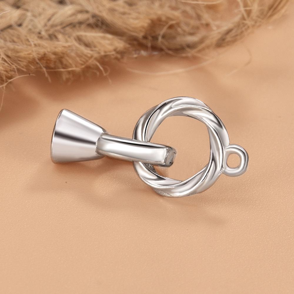 S925 Sterling Silver Zirconia Round Clasp for DIY Beaded Pearl Necklace or Bracelet