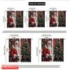 2pcs 2D Flat Printing Merry Christmas Curtain Santa Claus Envelope Christmas Tree Fabric Without Electricity 0 Perfect for