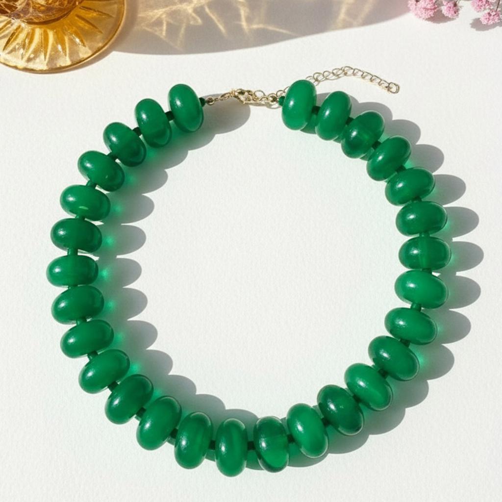 1 Stück Bohème Mode Lässig Dopamin Acryl Perlen Halskette Anhänger Klobiger Schmuck Geeignet für Frauen