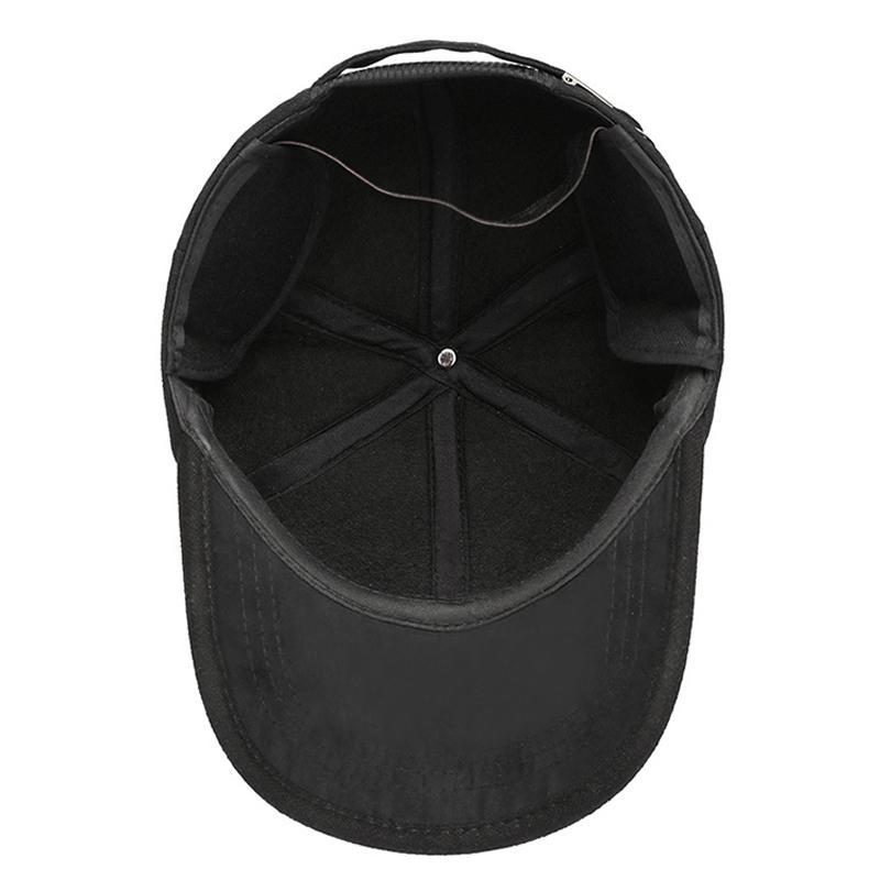 Men's Cap Spring Autumn Winter Middle-Aged Baseball Cap Wool Warm Ear Protection Cap Outdoor Cotton Cap