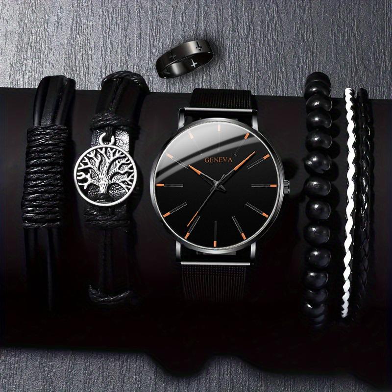 Geneva Watch Accessories Set Watch Men'S Watch Mesh Strap Watch Quartz Watch