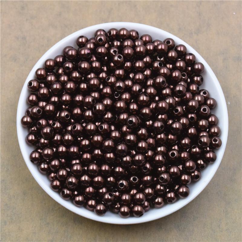 6Mm Straight Hole Round Abs Imitation Pearl Clothing Accessories Double Hole Environmentally Friendly Plastic Beads Fake Pearl