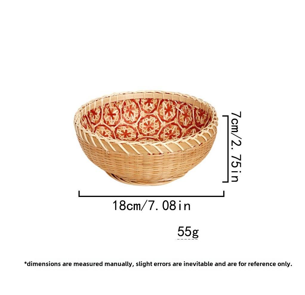 

Натуральний плетений кошик для зберігання Круглий бамбуковий кошик для хліба Коробка для зберігання фруктів та овочів Домашній декор у стилі фермерського будинку