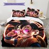 Son Goku Pattern Bedding,Quilt Set Quilt Cover Pillowcase Home Birthday Gift (1 * Duvet Cover + 2 * Pillowcase, Without Core)