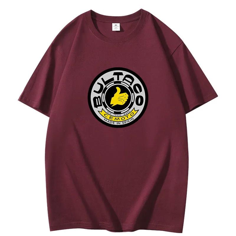 

Mens Summer High Quality T Shirt Bultaco Cemoto Motorcycles Mens White Print TeeShirt Unisex Fashion Crew Neck Tshirt Black 4XL