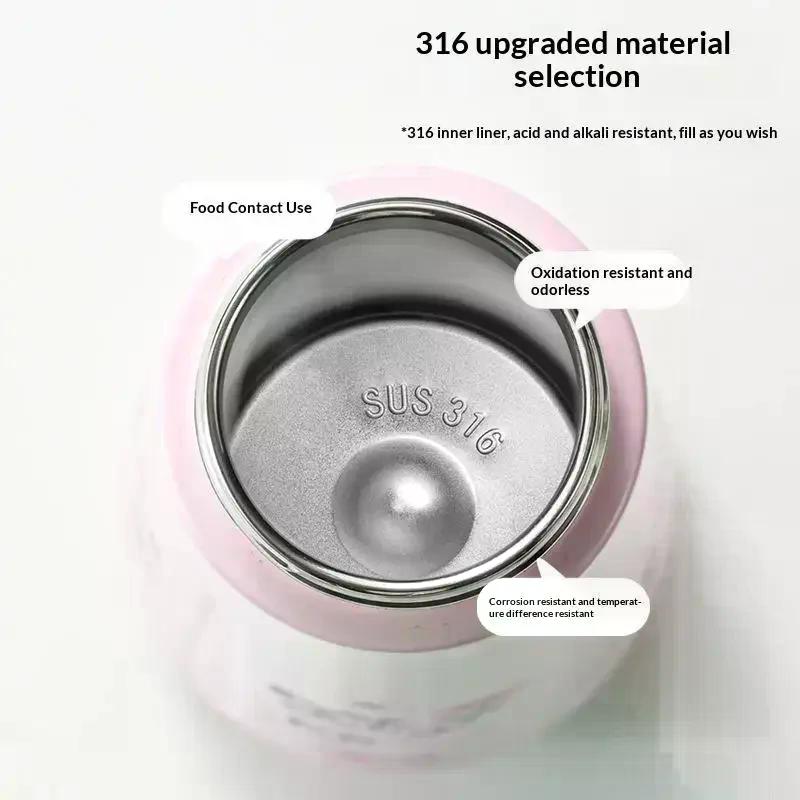 Creative Colored Insulated Flask Water Cup Children'S Fun 316 Stainless Steel Water Bottles Portable Flower Thermos Mug Cup Sip