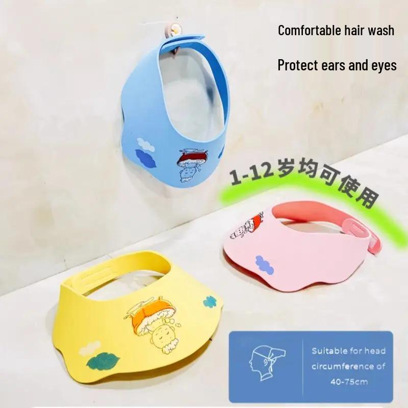 Czapka kąpielowa dla niemowląt: Regulowany czepek do mycia włosów dla niemowląt z ochroną uszu
