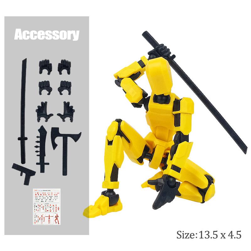 1/4/6PCS Assembled Titan T13 Action Figures Robot Set Toy for Kid 3D Printed Multi Movable Joints Lucky Doll Decora Adult Gift
