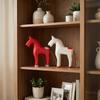 Decorative Horse Figurine, Collectible Wooden Sculpture, Adorned with Hand-Painted Designs And A