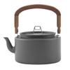 1.2L Aluminum Alloy Camping Kettle with Anti-Scalding Wooden Handle Portable Lightweight Outdoor Traveling Hiking Picnic Coffee Pot Tea Kettle