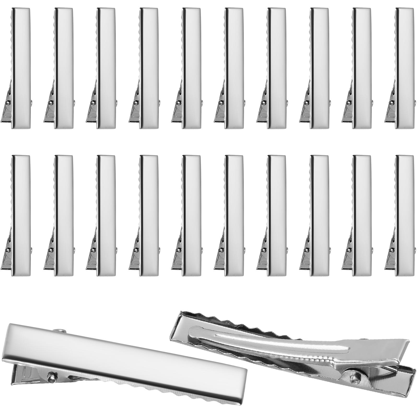 

100Pcs Metal Alligator Clips Duckbill Hair Clip Teeth Design Diy Customization Barrette Bows Crafts Projects Pins Extension For серебряный