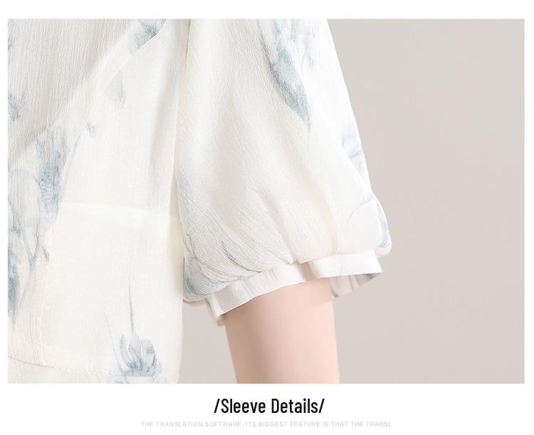 New Chinese Style Summer 2026 Women's Dress: Zen Puff Sleeve Cheongsam