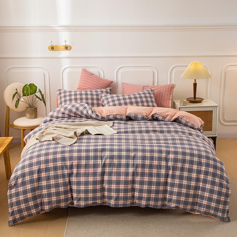 1Pc Pure Cotton Comforter Cover For Double Bed Checkered Duvet Cover Single/Queen/King Housse De Couette Without Pillowcase