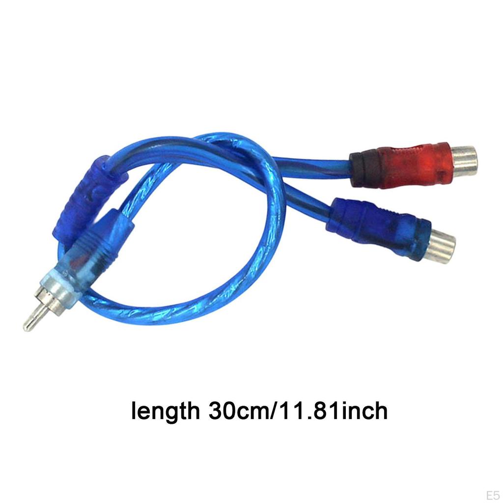 RCA Audio Cable 30cm Y Splitter Adapter Extension Cord for Stereo Subwoofer