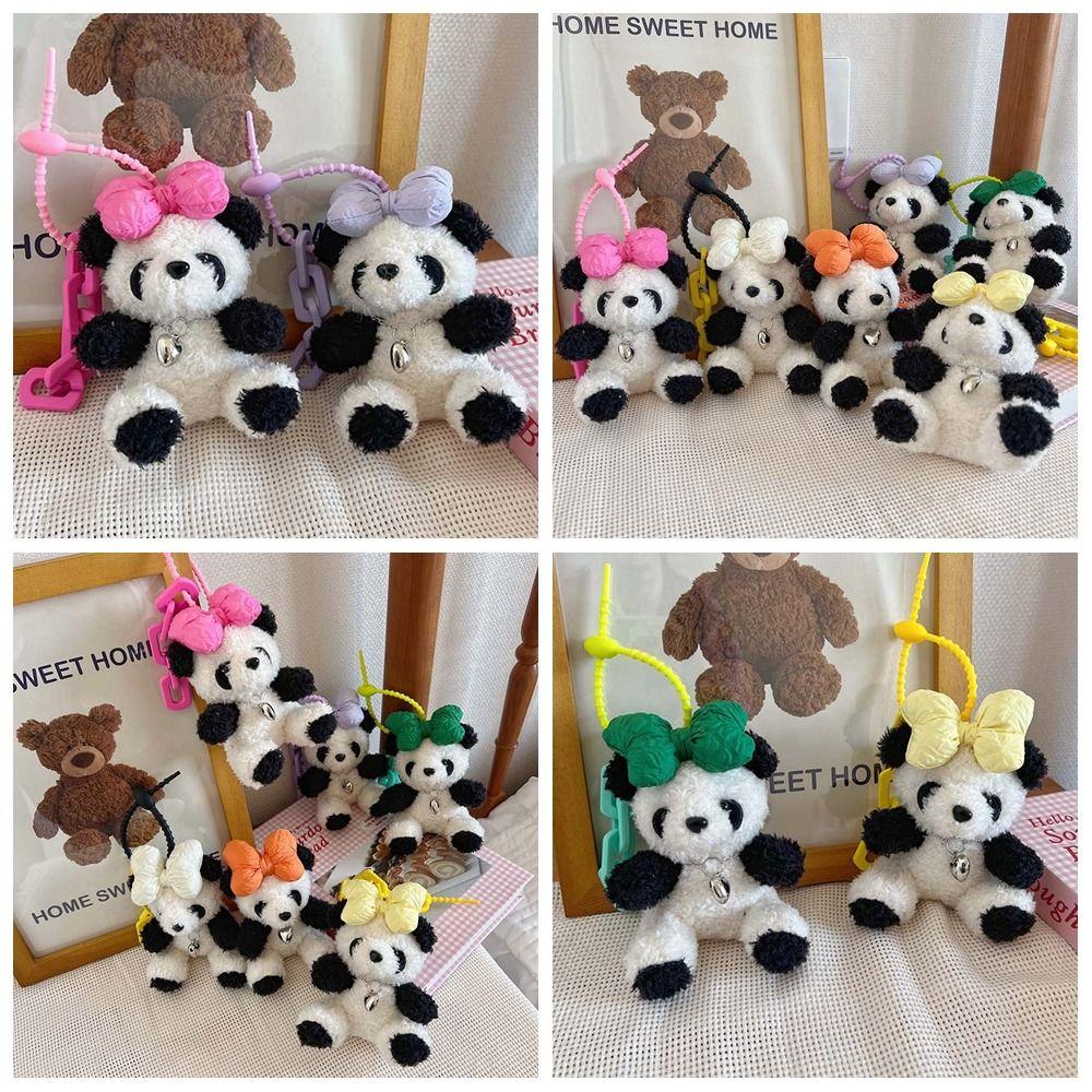 

Медведь плюшевая кукла брелок бант панда кулон кавайный женщины девушки оранжевый