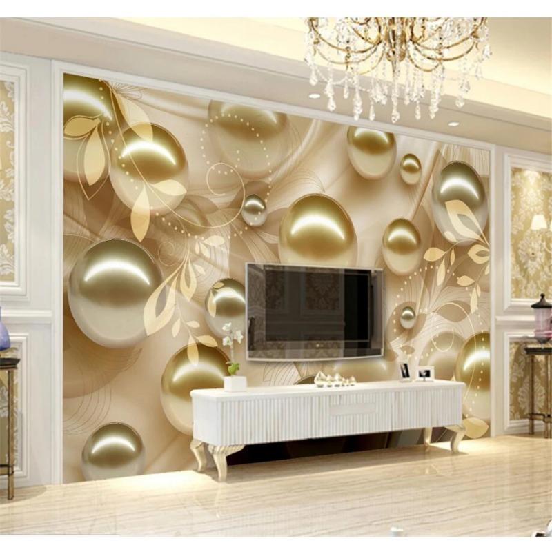 Golden Pearl Beautiful 3d Wallpaper Bedroom Living Room Background Wall Papers Home Decor Murals Wall Stickers
