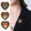 Brooch Pin, Forest Animals Heart-Shaped Brooch, Thickened Zinc Alloy Badge, Enamel Paint Tree Hole Secure Pin for Coat Hat Backpack Gift