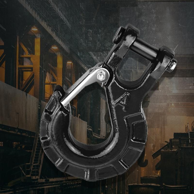 3/8 Zoll Schäkel-Gleitkralle, Klasse 70 Haken mit Sicherheitsverriegelung, Schäkel-Anschlagmittel Abschleppwinde Anhänger für Tragfähigkeit 6613 lbs