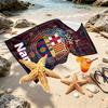 Personalisierter Strandtuch mit individuellem Namen, FC Barcelona Druck, für Reise, Camping, Strandparty, Heimdekoration, Geburtstagsgeschenk für Familie & Freunde