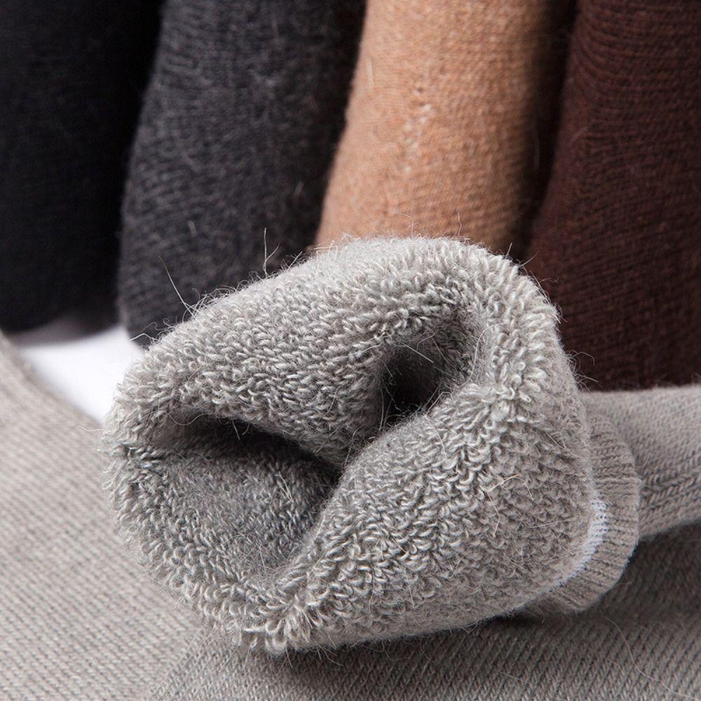 Thermal Warm Mid-calf Socks Terry Socks Wool Socks Thicker Solid Socks Cashmere Hosiery Men Socks