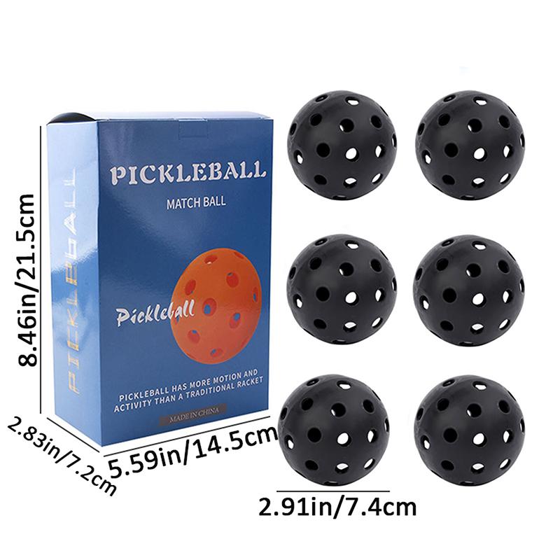 6Pcs Pickleball 40 Holes 74Mm Colorful Pickleballs Durable Training Entertainment Paddle Ball For Competition Practice Supplies