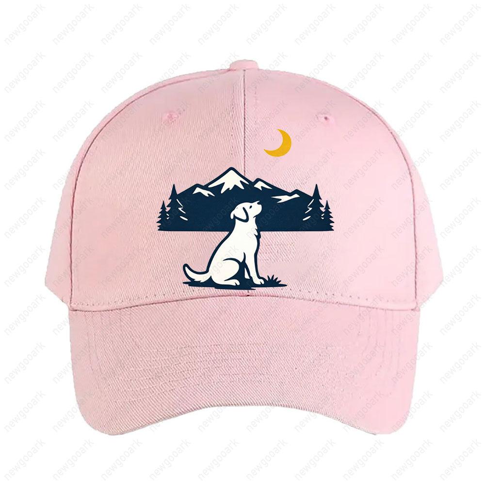 Labrador Retriever Minimal Mountain Moon Badge Cap Summer Women Unisex Adult Peaked Hat Fashion Casual Adjustable