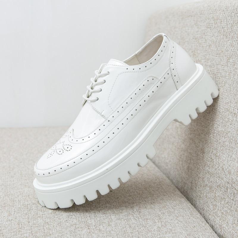 

Новые Золотые Белые Черные Лакированные Кожаные Броги Оксфорды на Толстой Подошве Для Мужчин Вечерняя Свадебная Обувь Zapatos Hombre Vestir 38