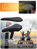 Bicycle Saddle PU Comfortable Bottom Seat Cover with Memory Foam Stays in and Absorbs Shock for Road Mountain and Cross Bikes Cover, Fabric, Cushion,